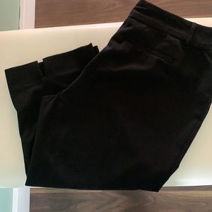 Dressy black capri with pockets and back leg slit